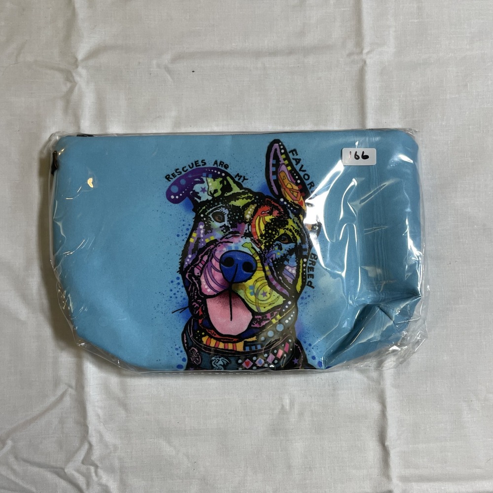 The Pouch Rescues Are My Favorite Breed NWT Dog Art Makeup Bag Cosmetic Pouch